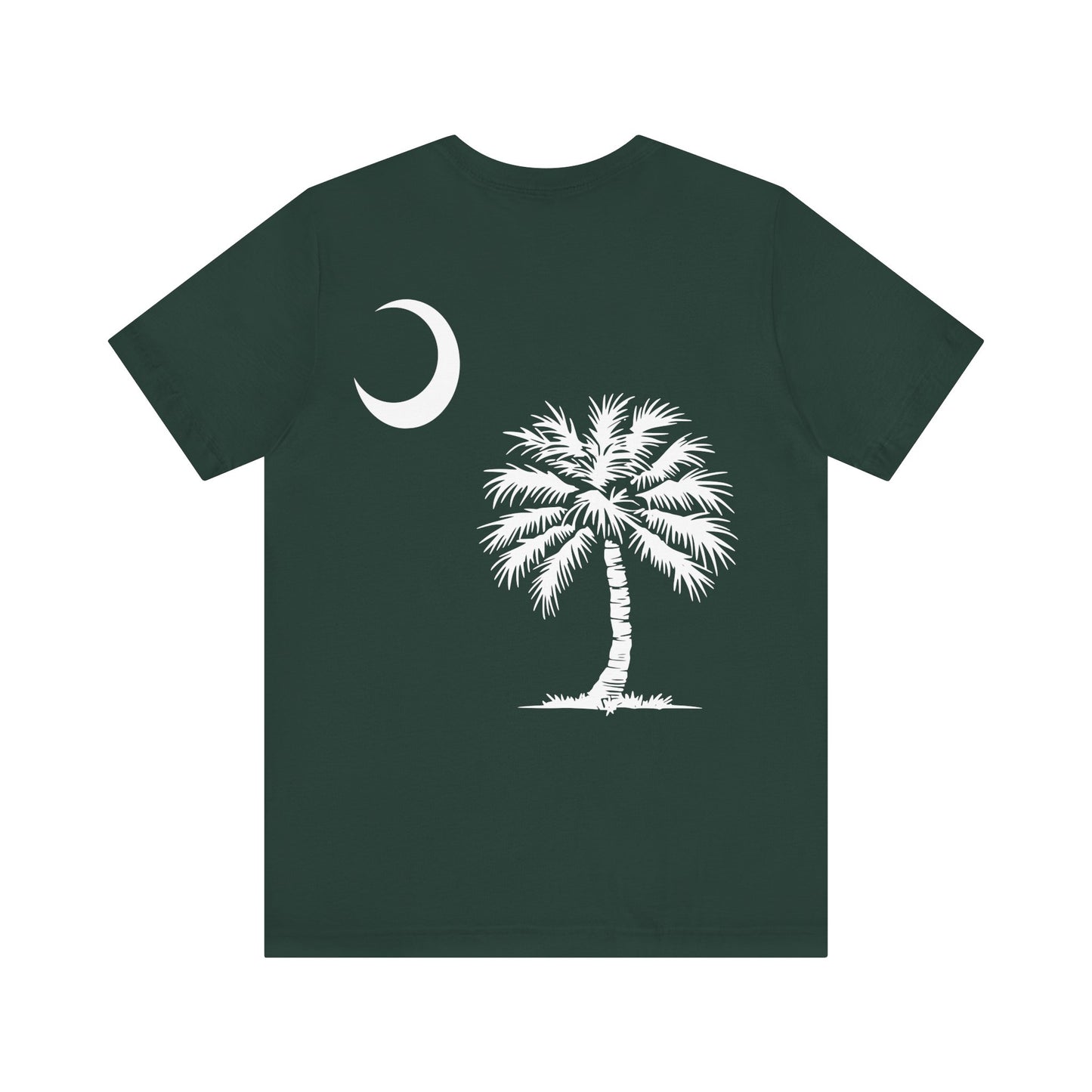 Palmetto Tree and Crescent - Front and Back Print - Unisex Jersey Short Sleeve Tee