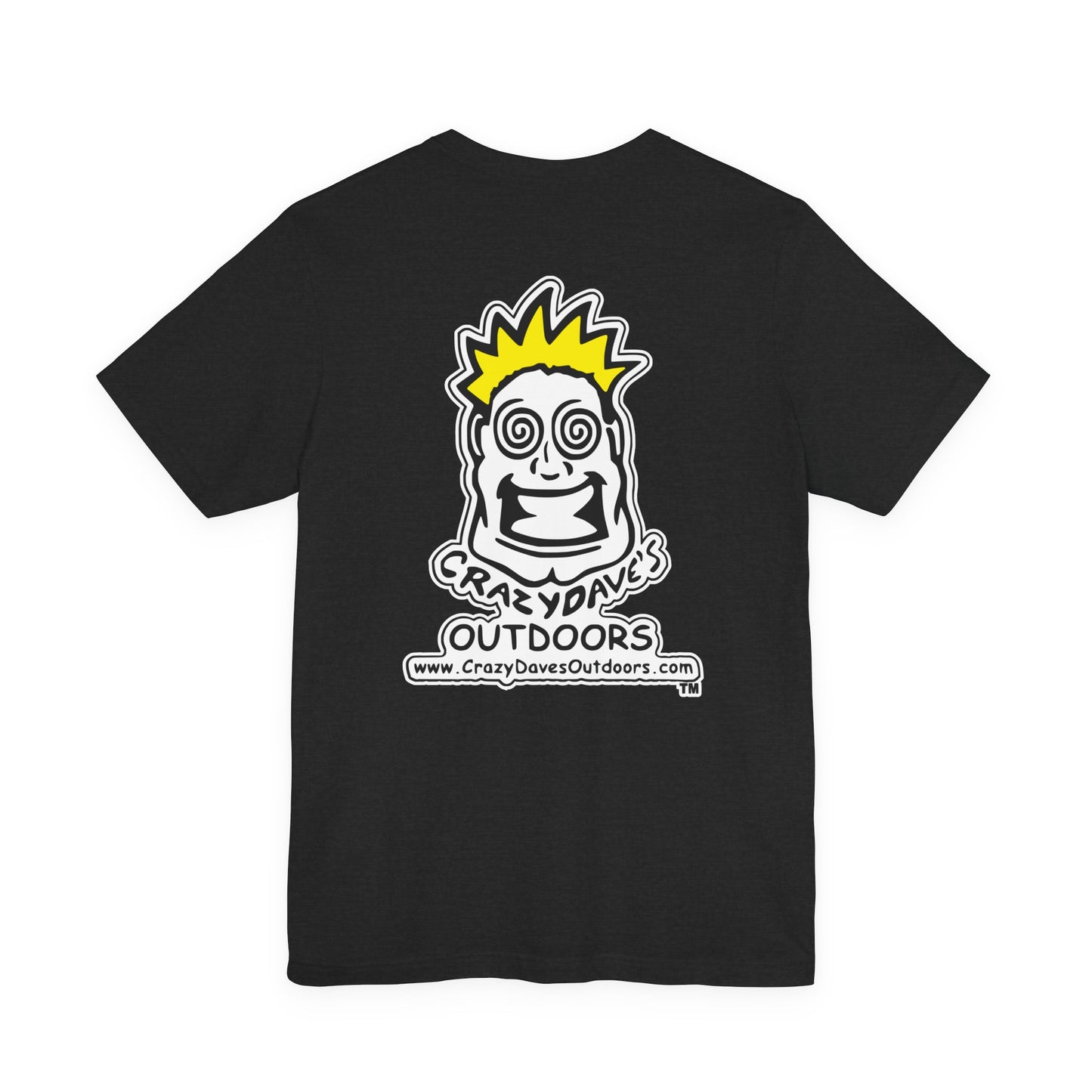 Crazy Daves Outdoors Logo Front and Back- Tee - Front- Unisex Jersey Short Sleeve Tee
