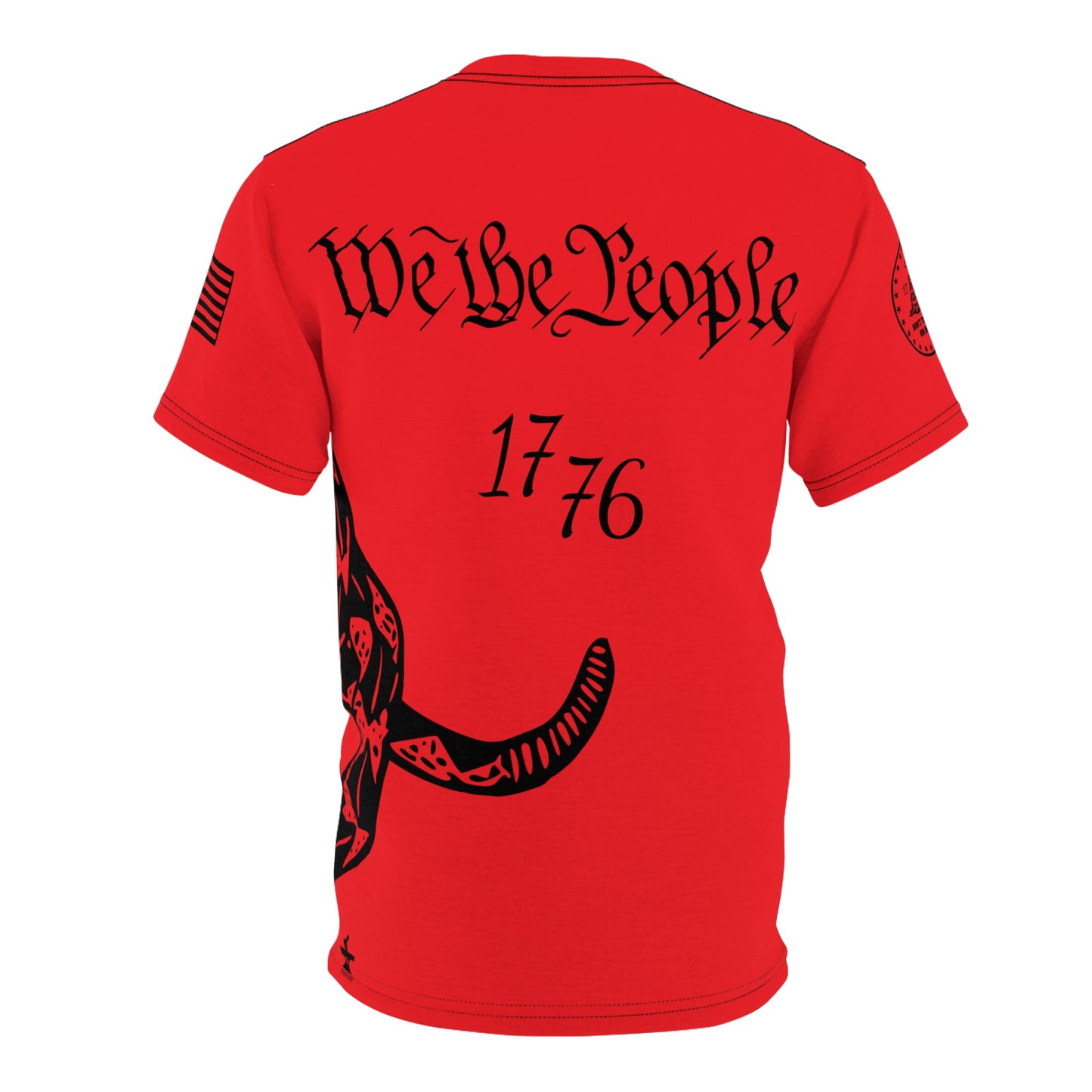 TF - We The People -Dont Tread On Me Abstract Tee - Red-Unisex Cut & Sew Tee (AOP)