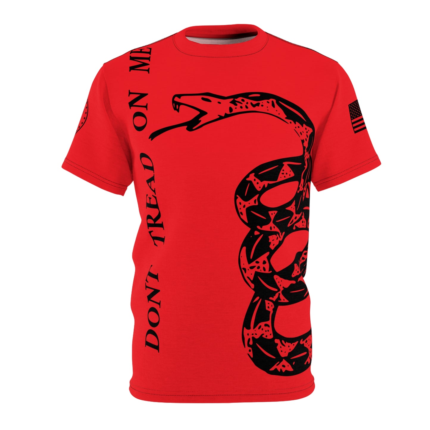 TF - We The People -Dont Tread On Me Abstract Tee - Red-Unisex Cut & Sew Tee (AOP)