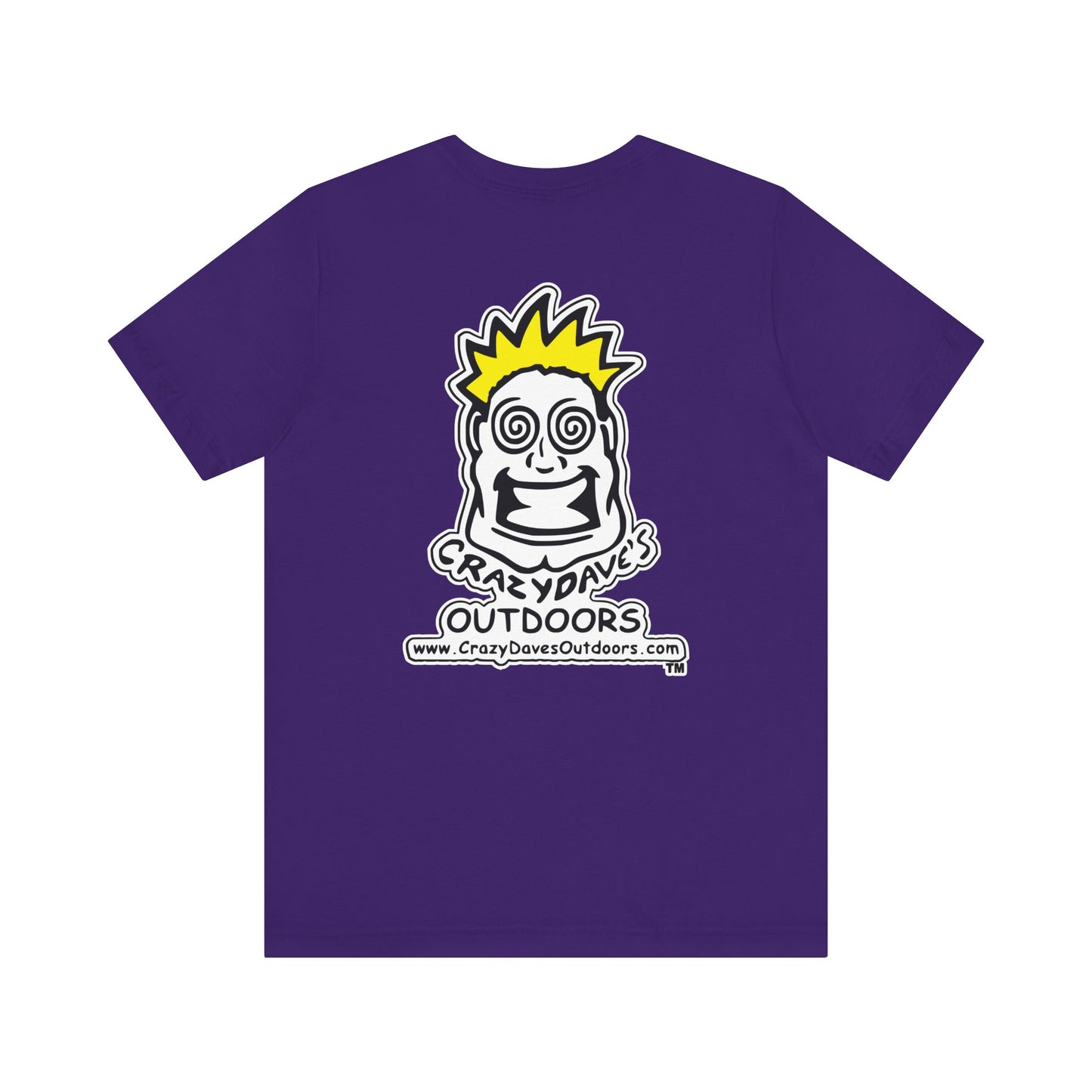 Crazy Daves Outdoors Logo Front and Back- Tee - Front- Unisex Jersey Short Sleeve Tee