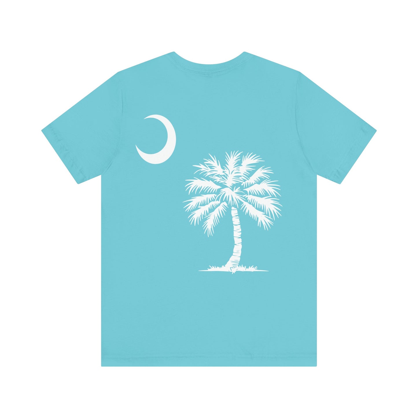Palmetto Tree and Crescent - Front and Back Print - Unisex Jersey Short Sleeve Tee