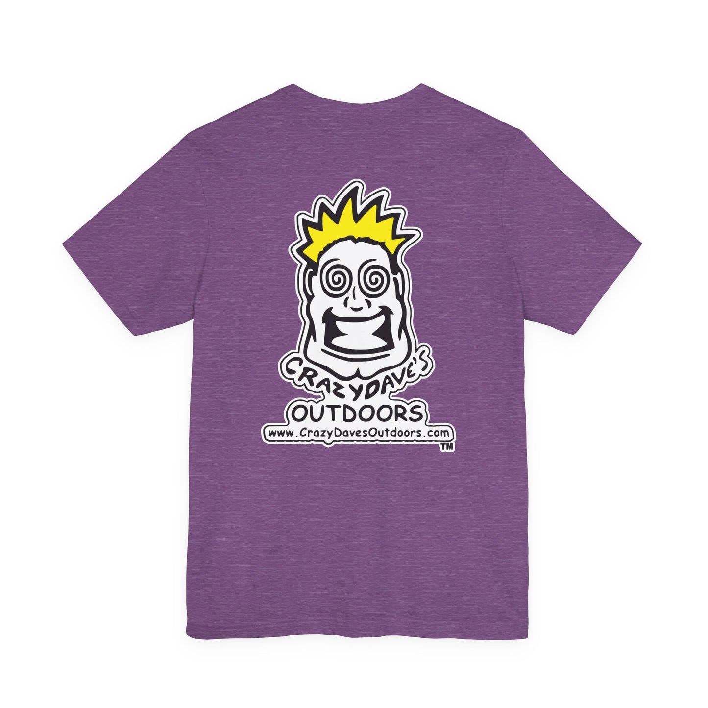 Crazy Daves Outdoors Logo Front and Back- Tee - Front- Unisex Jersey Short Sleeve Tee