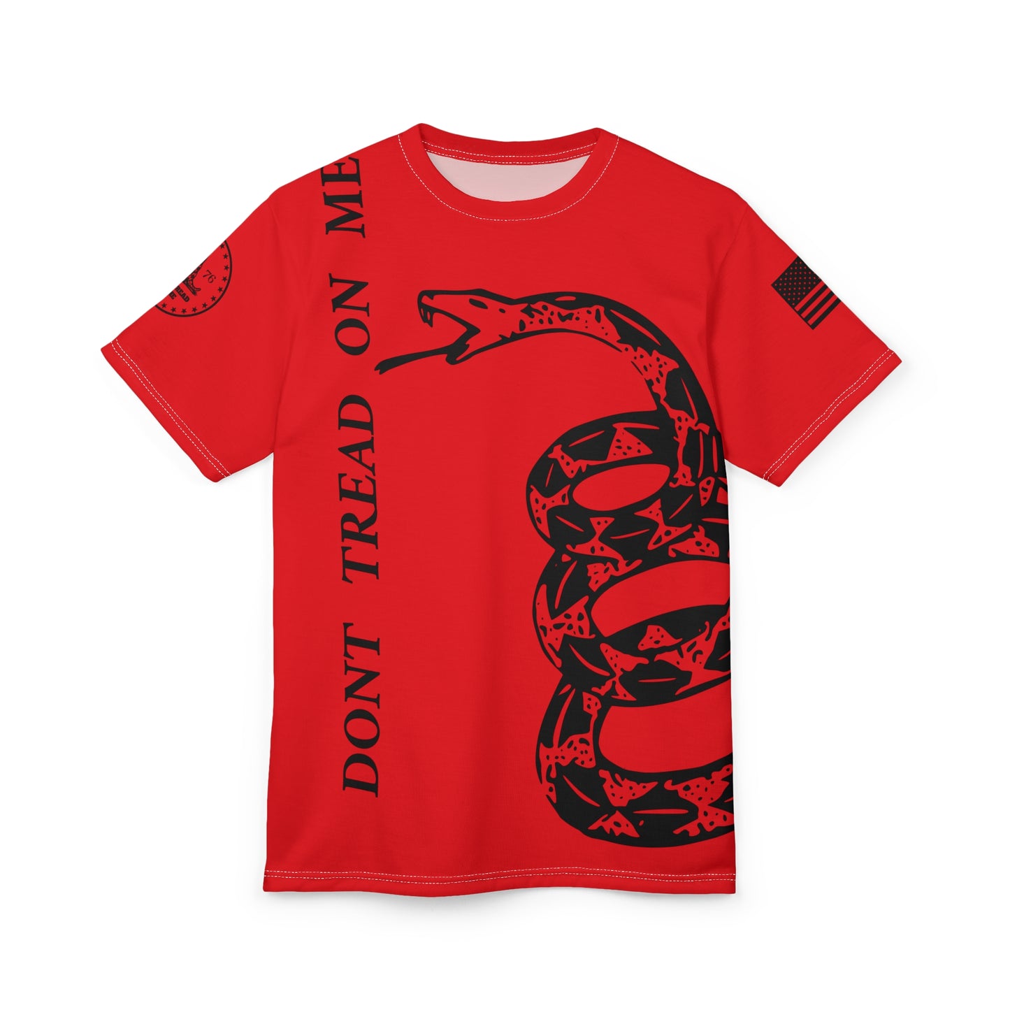 TF - We The People -Dont Tread On Me Abstract Tee - Red-Unisex Cut & Sew Tee (AOP)