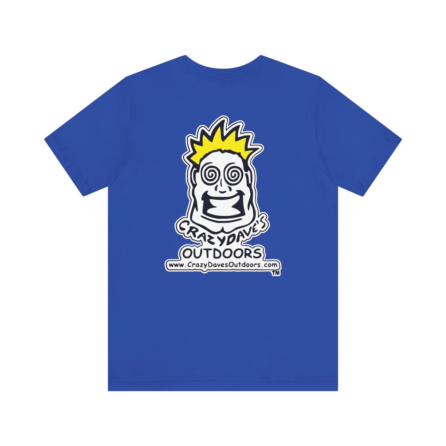 Crazy Daves Outdoors Logo Front and Back- Tee - Front- Unisex Jersey Short Sleeve Tee