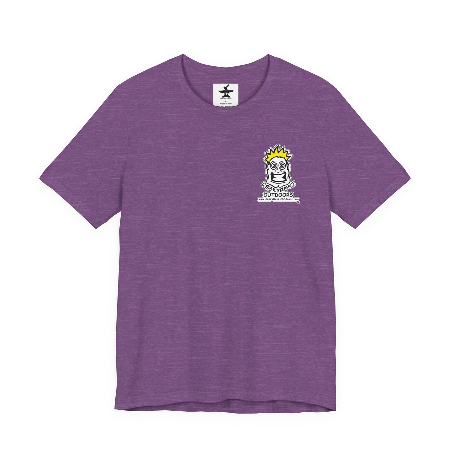 Crazy Daves Outdoors Logo Front and Back- Tee - Front- Unisex Jersey Short Sleeve Tee