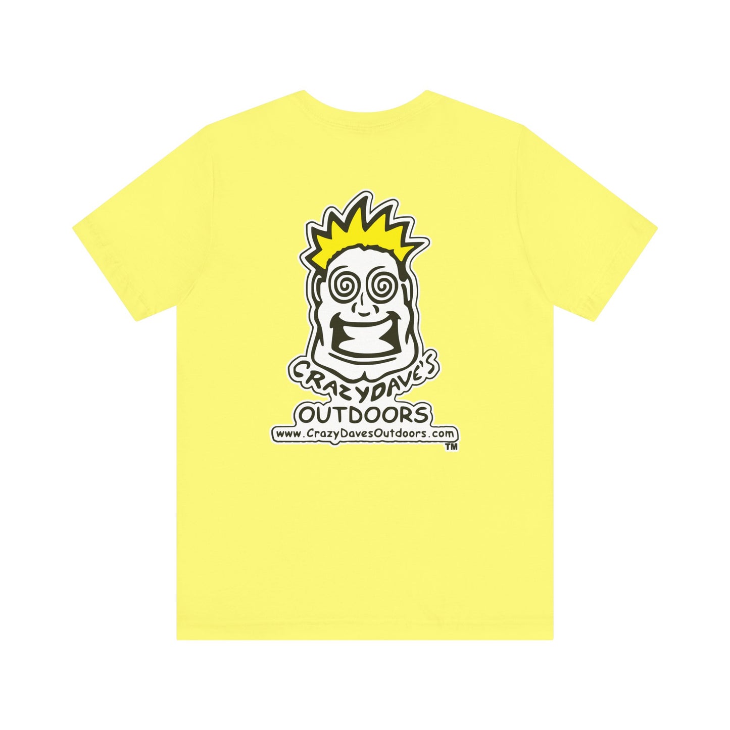 Crazy Daves Outdoors Logo Front and Back- Tee - Front- Unisex Jersey Short Sleeve Tee