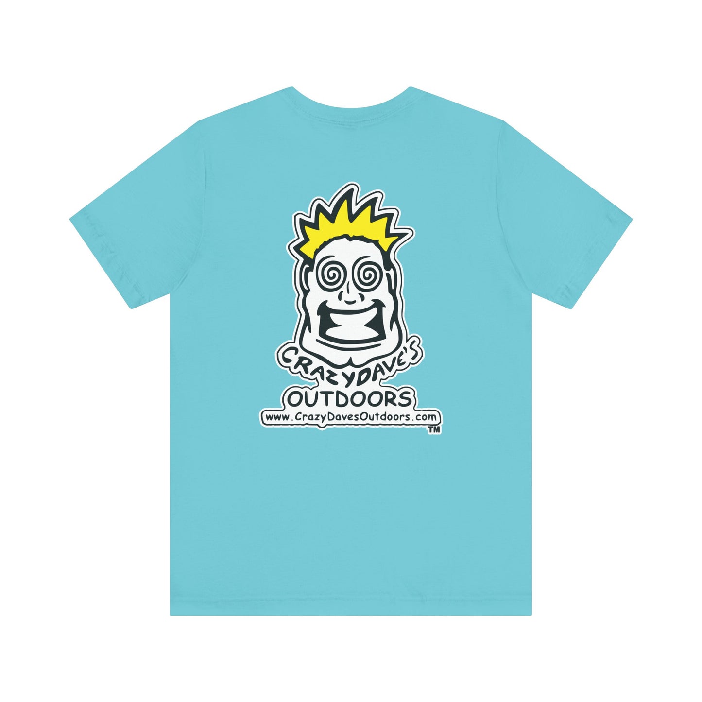 Crazy Daves Outdoors Logo Front and Back- Tee - Front- Unisex Jersey Short Sleeve Tee