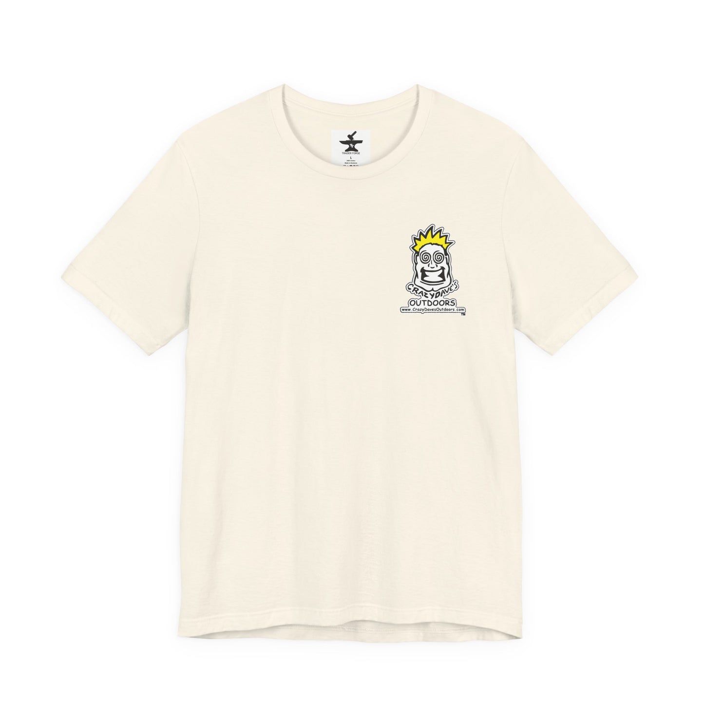 Crazy Daves Outdoors Logo Front and Back- Tee - Front- Unisex Jersey Short Sleeve Tee