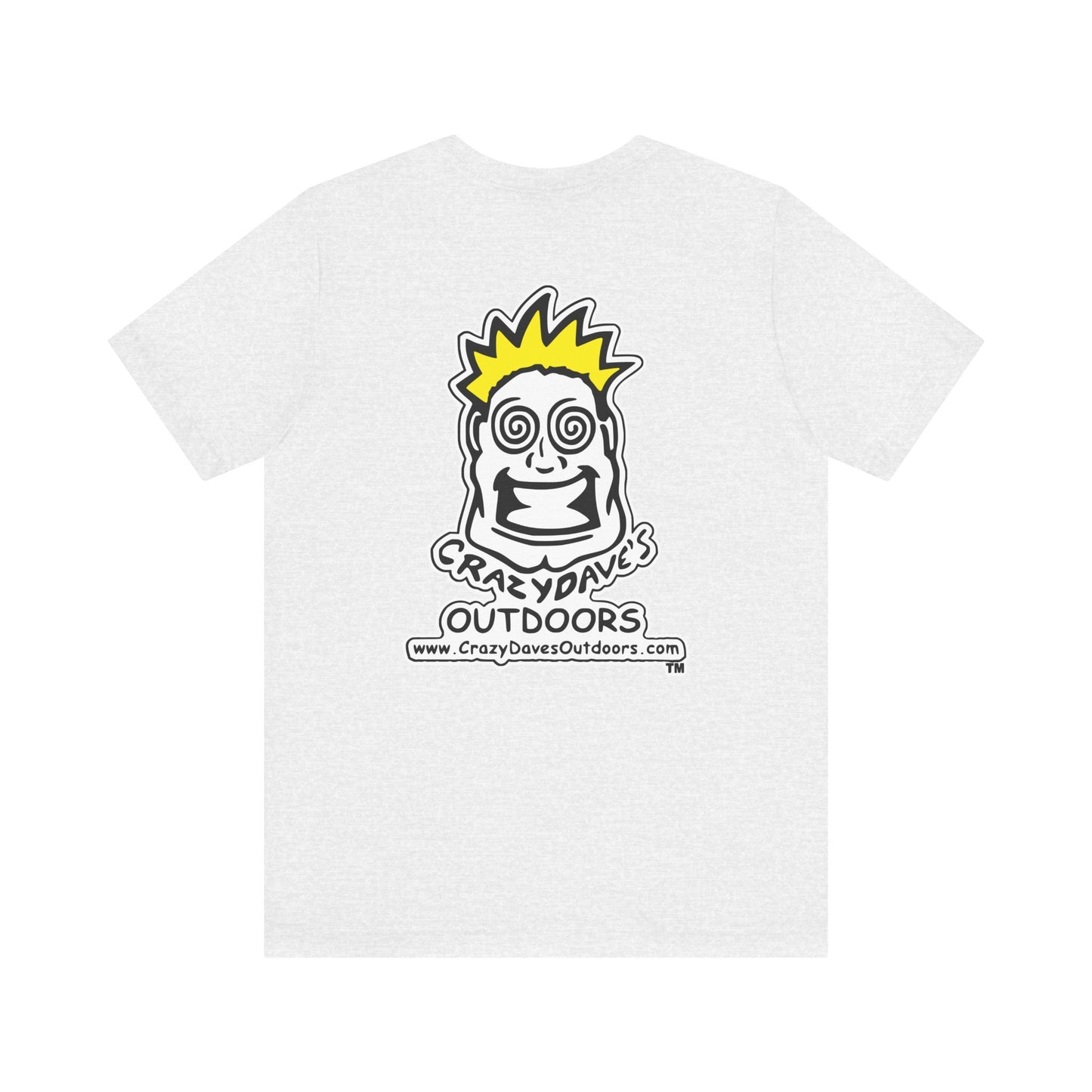 Crazy Daves Outdoors Logo Front and Back- Tee - Front- Unisex Jersey Short Sleeve Tee