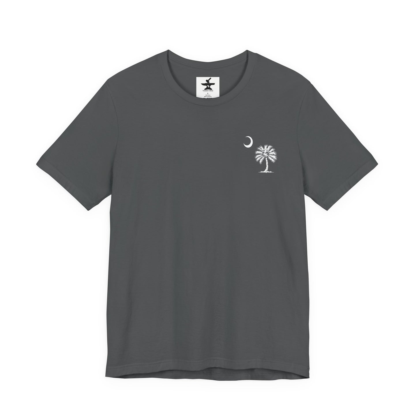 Palmetto Tree and Crescent - Front and Back Print - Unisex Jersey Short Sleeve Tee