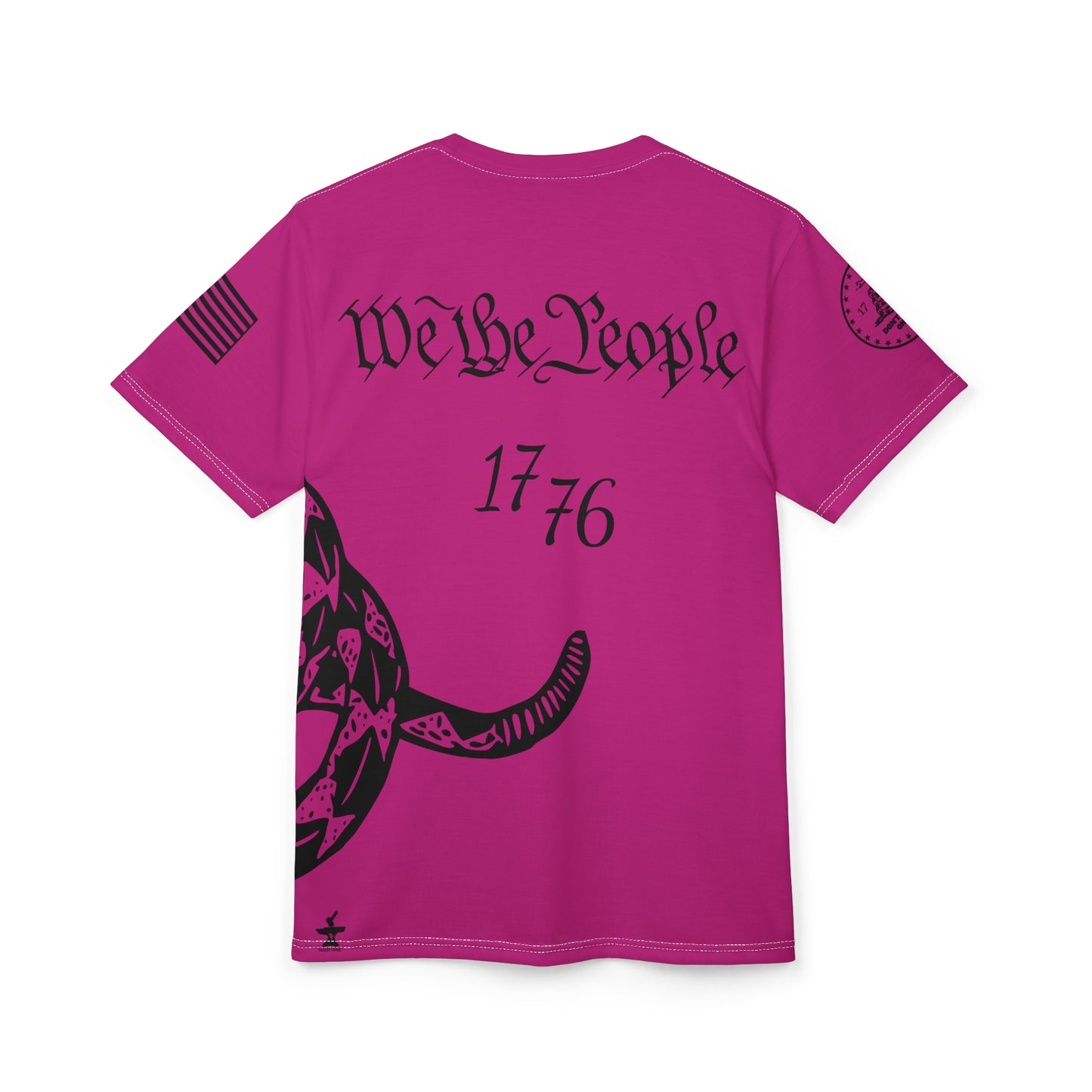 TF - We The People -Dont Tread On Me Abstract Tee - Pink- Unisex Cut & Sew Tee (AOP)