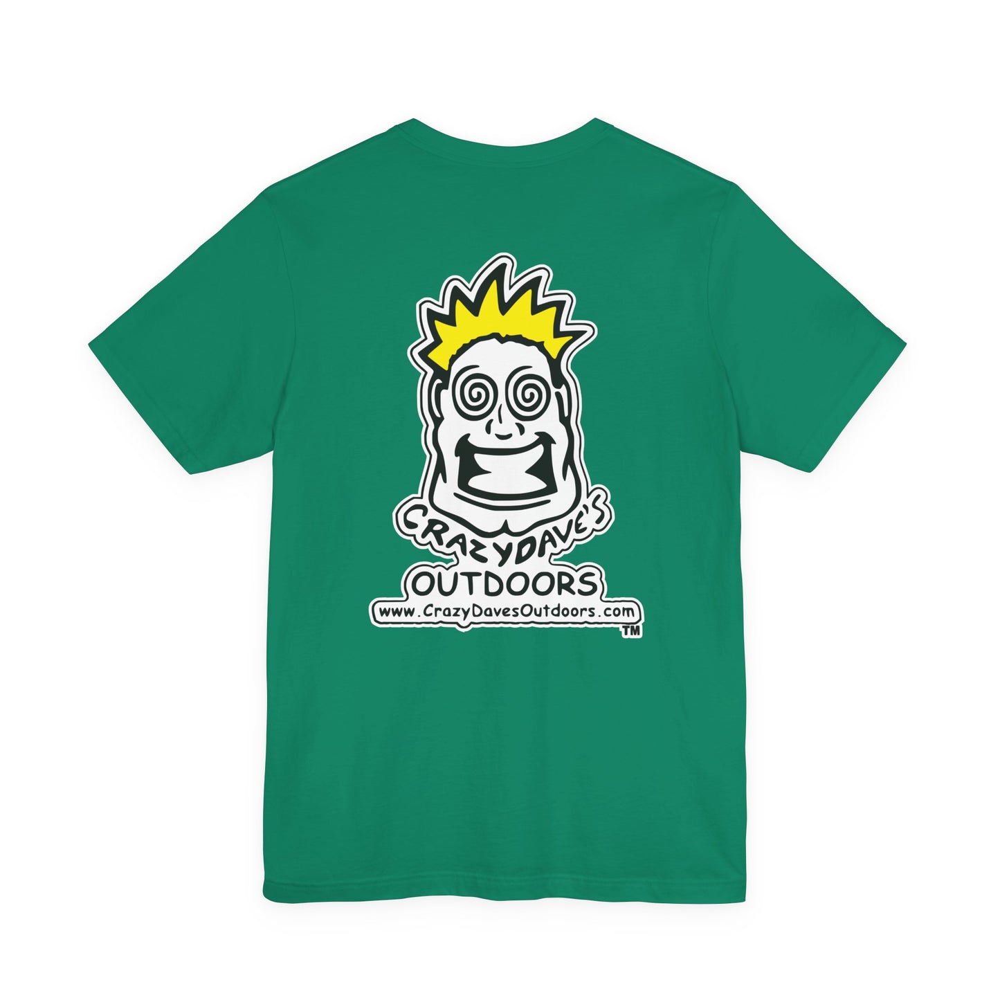 Crazy Daves Outdoors Logo Front and Back- Tee - Front- Unisex Jersey Short Sleeve Tee