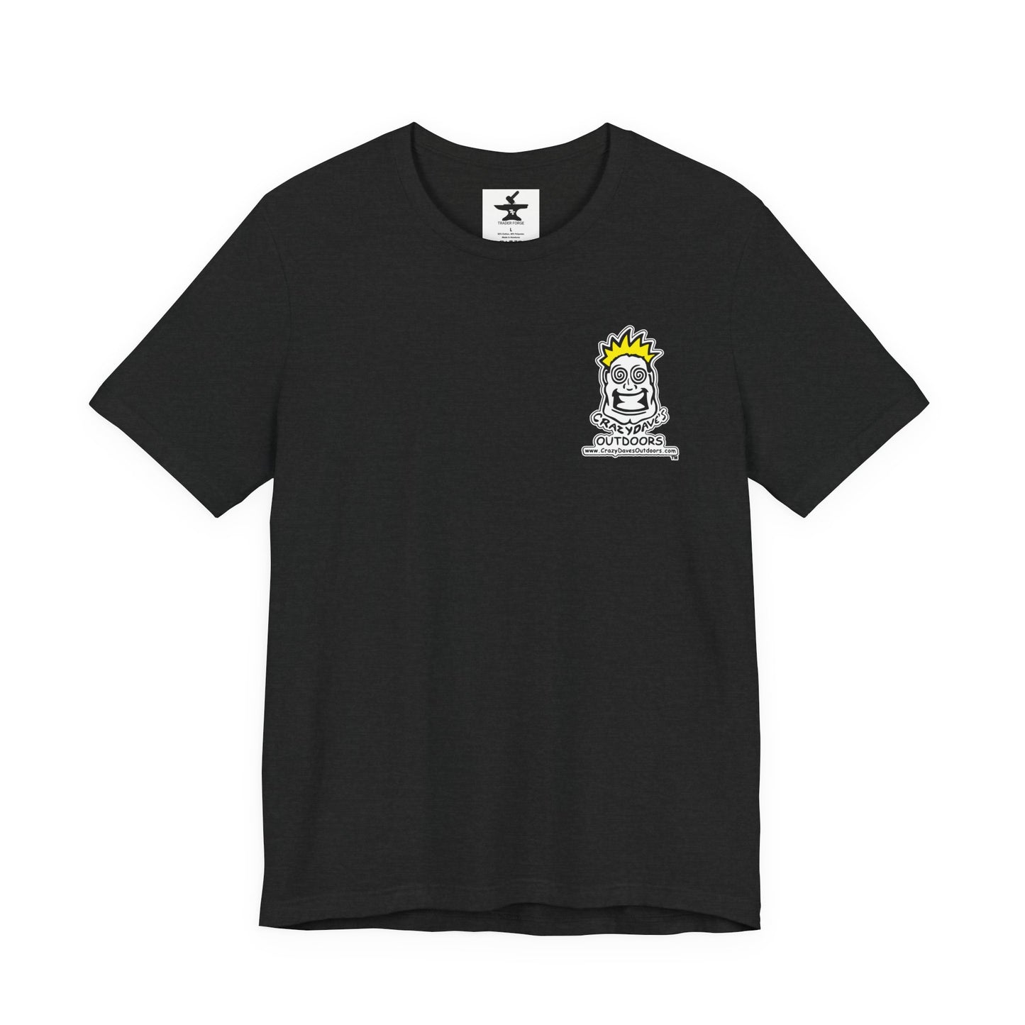 Crazy Daves Outdoors Logo Front and Back- Tee - Front- Unisex Jersey Short Sleeve Tee