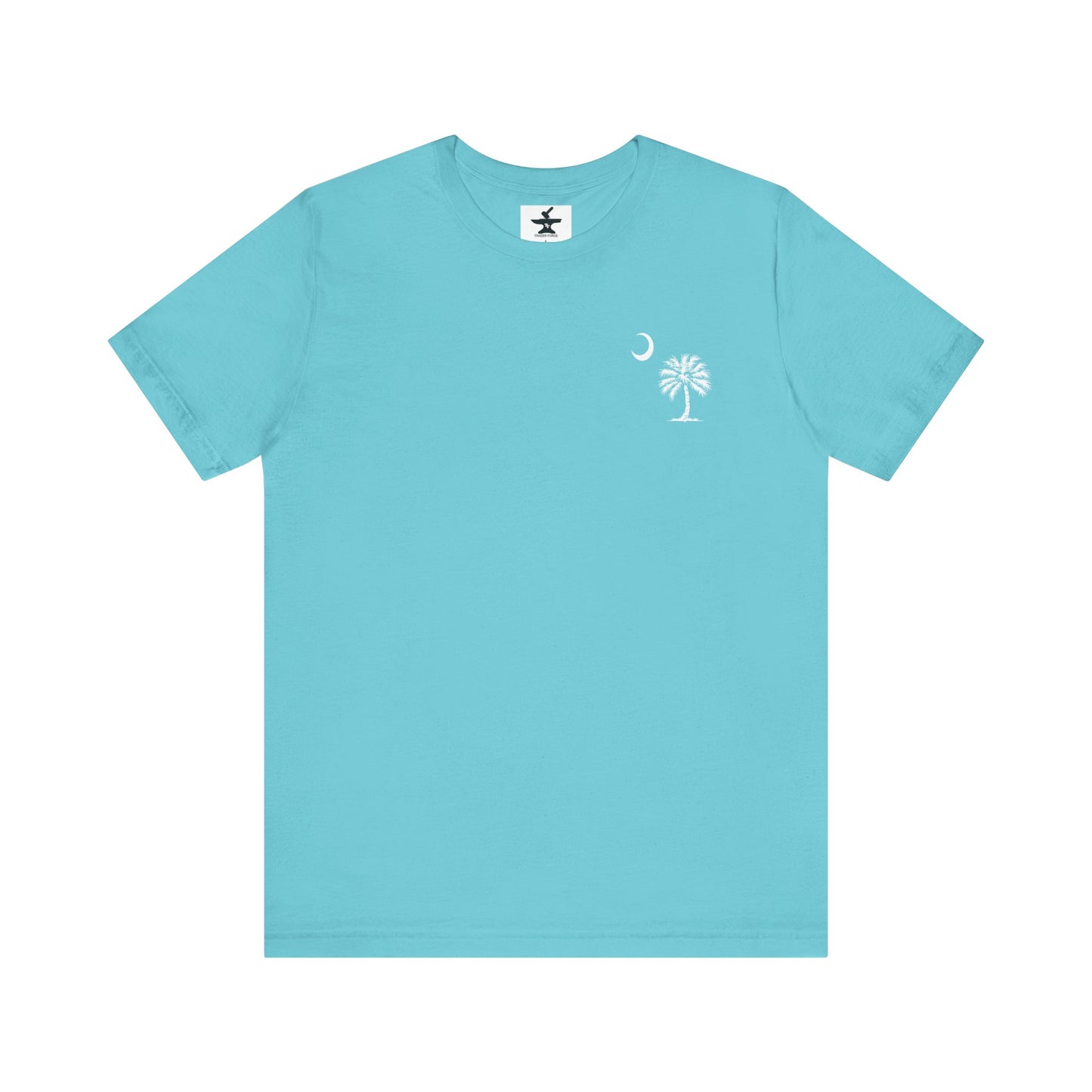 Palmetto Tree and Crescent - Front and Back Print - Unisex Jersey Short Sleeve Tee
