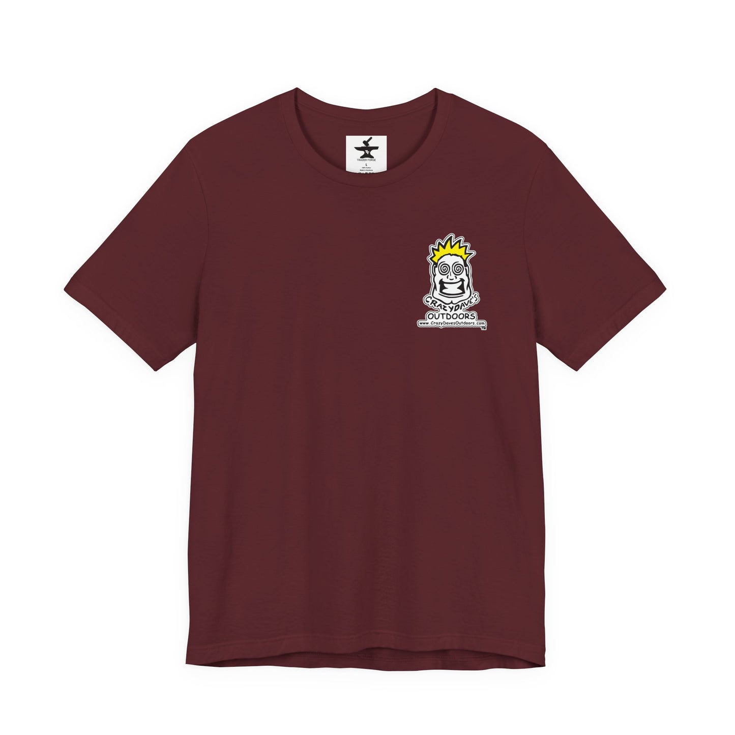 Crazy Daves Outdoors Logo Front and Back- Tee - Front- Unisex Jersey Short Sleeve Tee