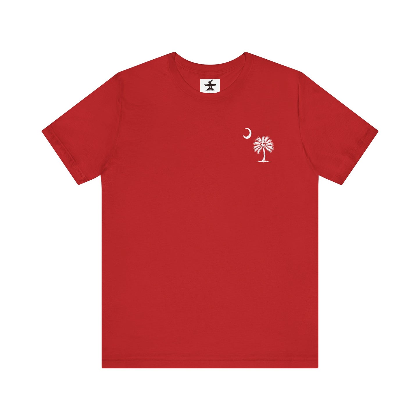 Palmetto Tree and Crescent - Front and Back Print - Unisex Jersey Short Sleeve Tee