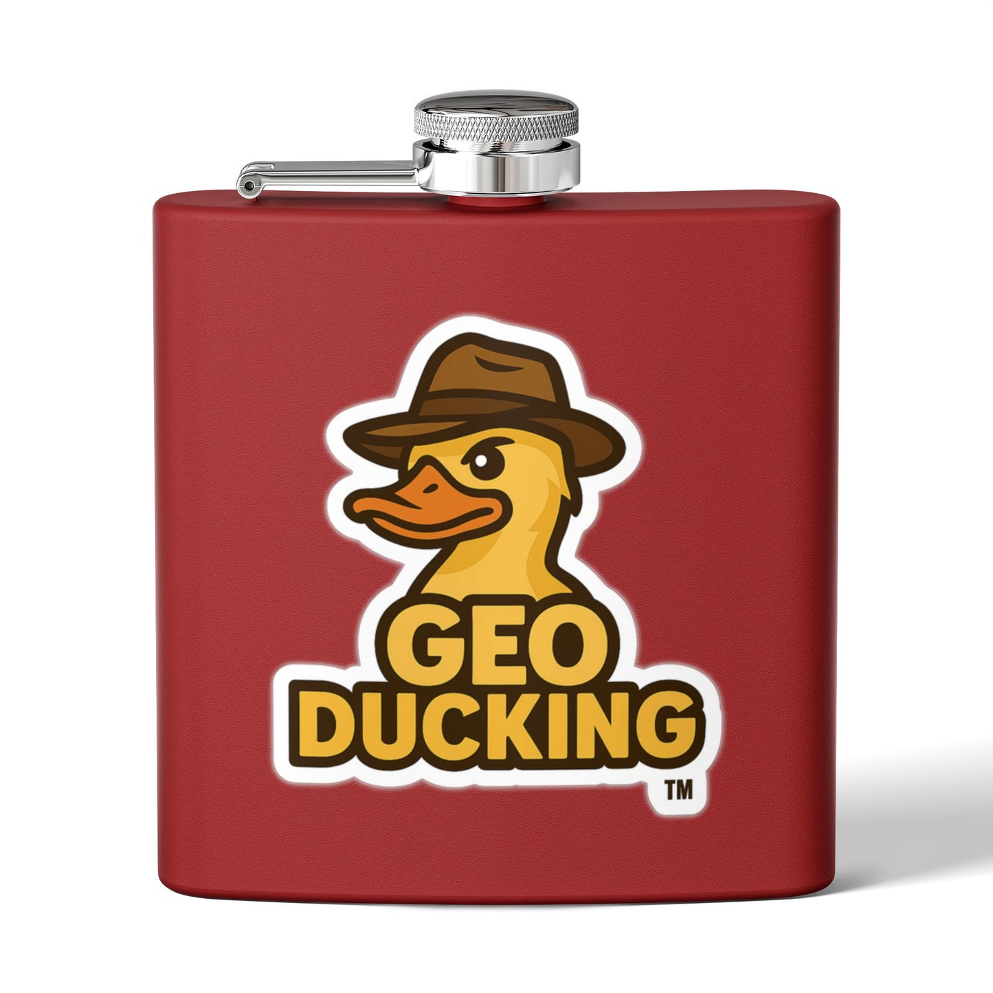 CDO - GeoDucking Flask - Palmetto and Crescent in an Oval - Stainless Steel Flask | Perfect Gift for Groomsmen, Travel, Weddings, Outdoor Adventures, Tailgating