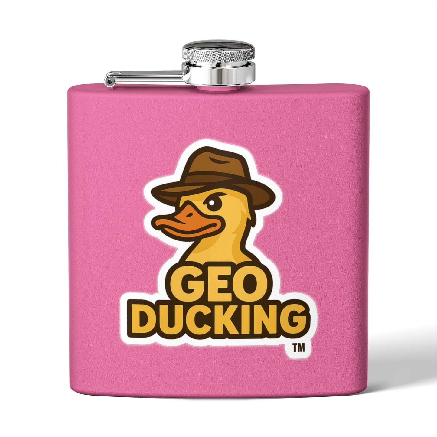 CDO - GeoDucking Flask - Palmetto and Crescent in an Oval - Stainless Steel Flask | Perfect Gift for Groomsmen, Travel, Weddings, Outdoor Adventures, Tailgating