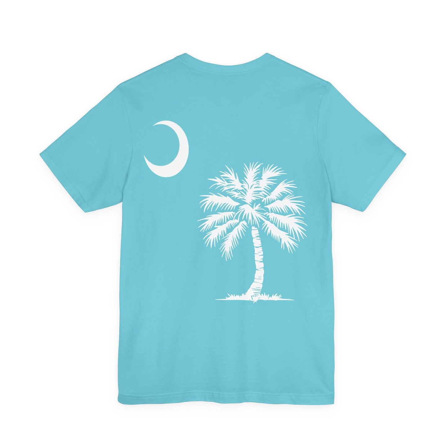Palmetto Tree and Crescent - Front and Back Print - Unisex Jersey Short Sleeve Tee
