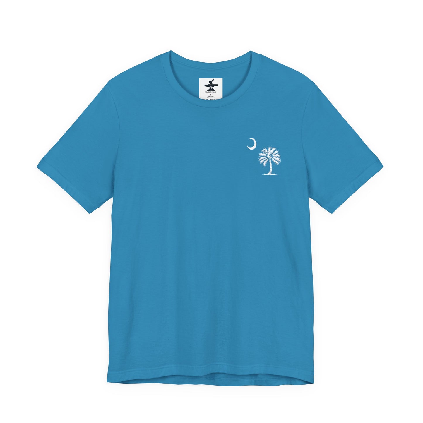 Palmetto Tree and Crescent - Front and Back Print - Unisex Jersey Short Sleeve Tee