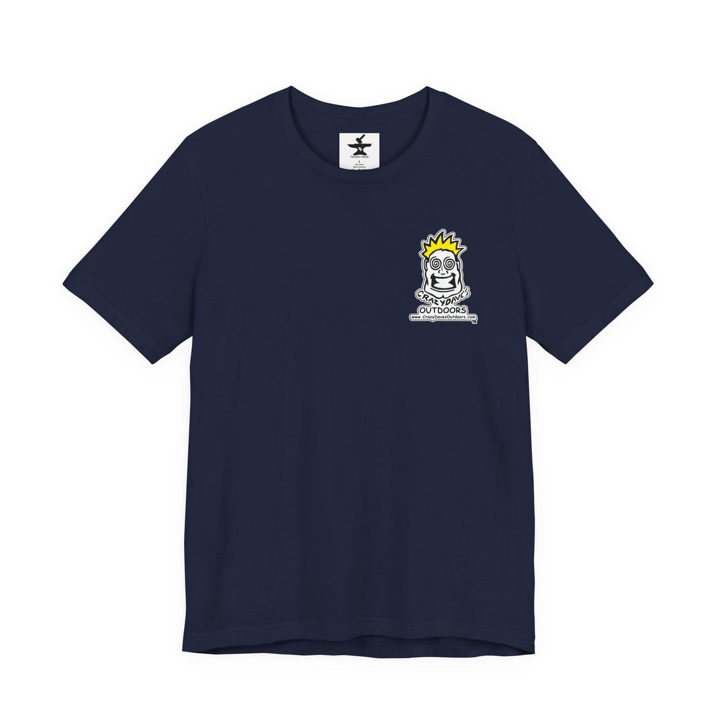 Crazy Daves Outdoors Logo Front and Back- Tee - Front- Unisex Jersey Short Sleeve Tee