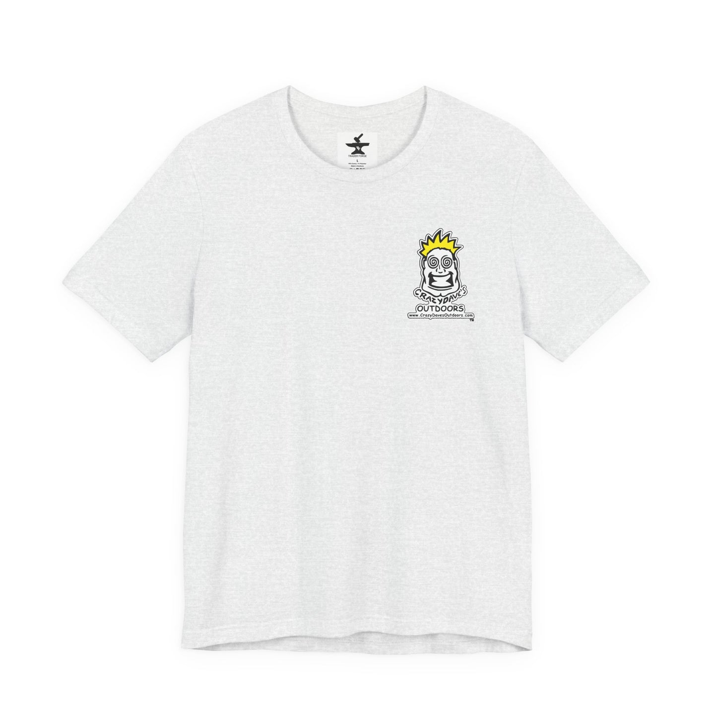 Crazy Daves Outdoors Logo Front and Back- Tee - Front- Unisex Jersey Short Sleeve Tee
