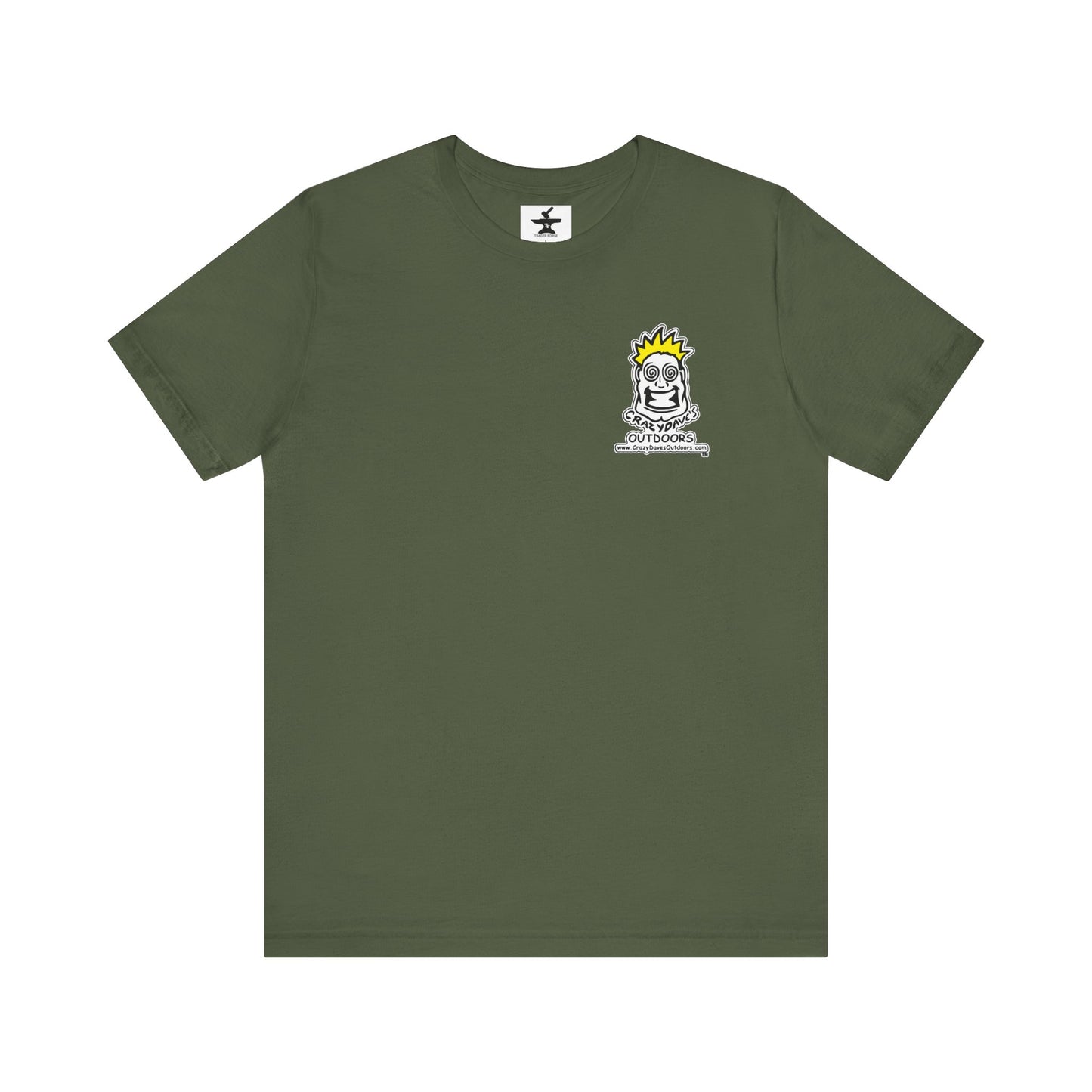 Crazy Daves Outdoors Logo Front and Back- Tee - Front- Unisex Jersey Short Sleeve Tee