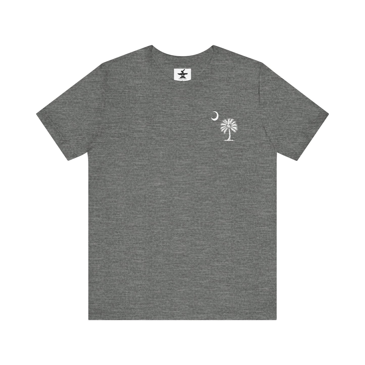 Palmetto Tree and Crescent - Front and Back Print - Unisex Jersey Short Sleeve Tee