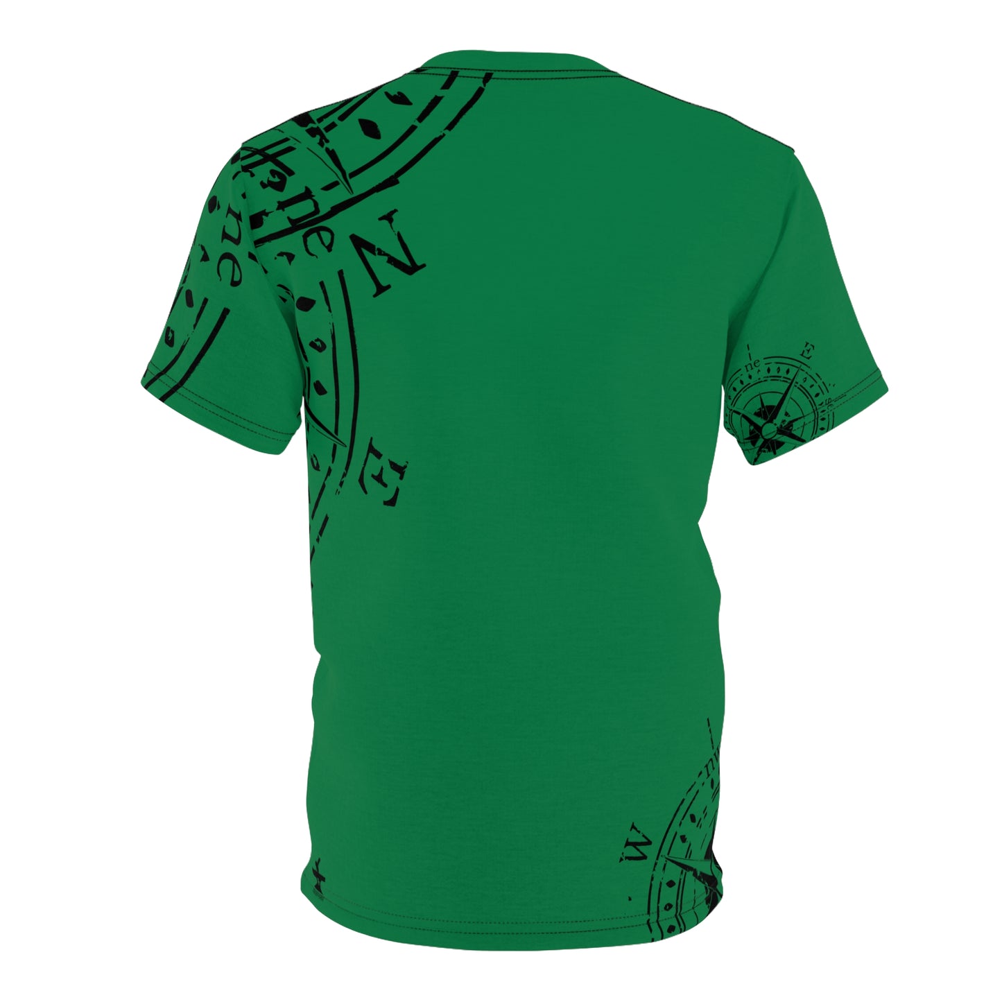 TF - Compass Abstract - Dark Green - Unisex Cut & Sew Tee (AOP)