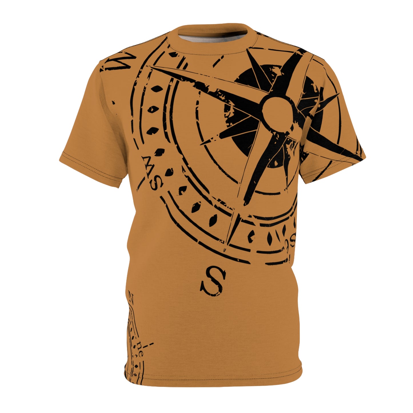 TF - Compass Abstract - Light Brown - Unisex Cut & Sew Tee (AOP)