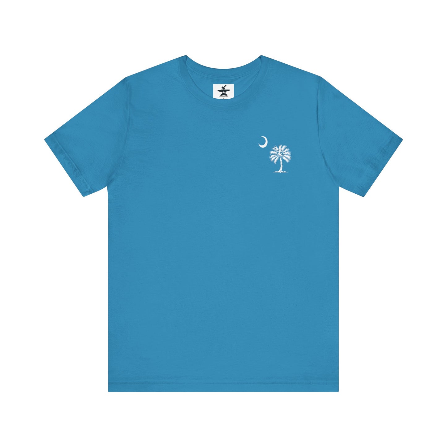 Palmetto Tree and Crescent - Front and Back Print - Unisex Jersey Short Sleeve Tee