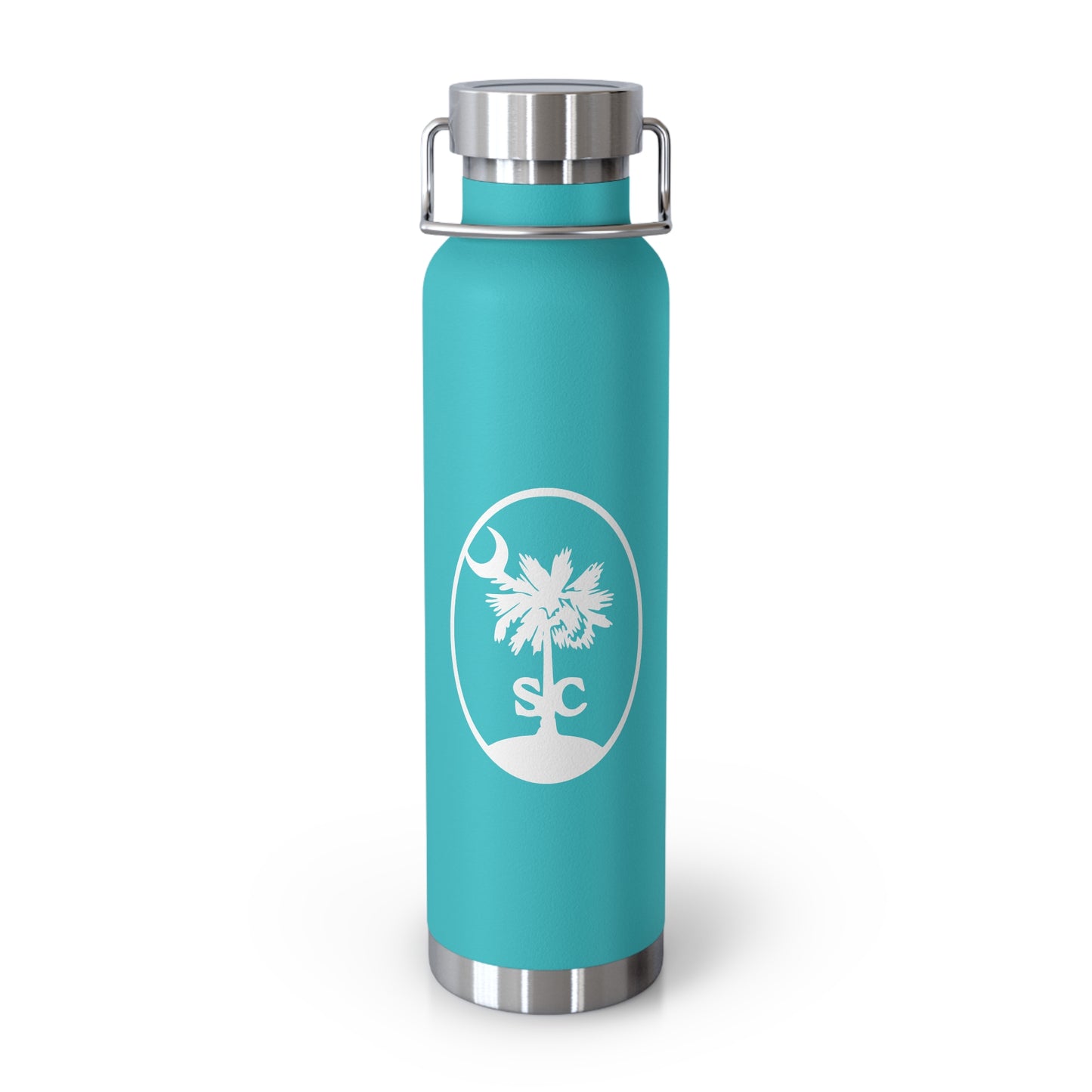 Palmetto and Crescent in an Oval - Stylish Insulated Water Bottle, 22oz, Copper Vacuum Flask, Outdoor Hydration Gift, Eco-Friendly Travel Mug, SC Palmetto State Design