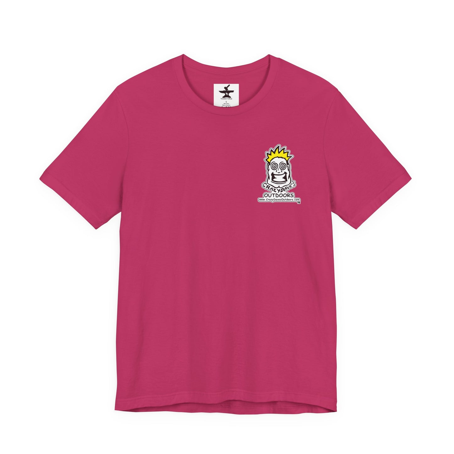 Crazy Daves Outdoors Logo Front and Back- Tee - Front- Unisex Jersey Short Sleeve Tee