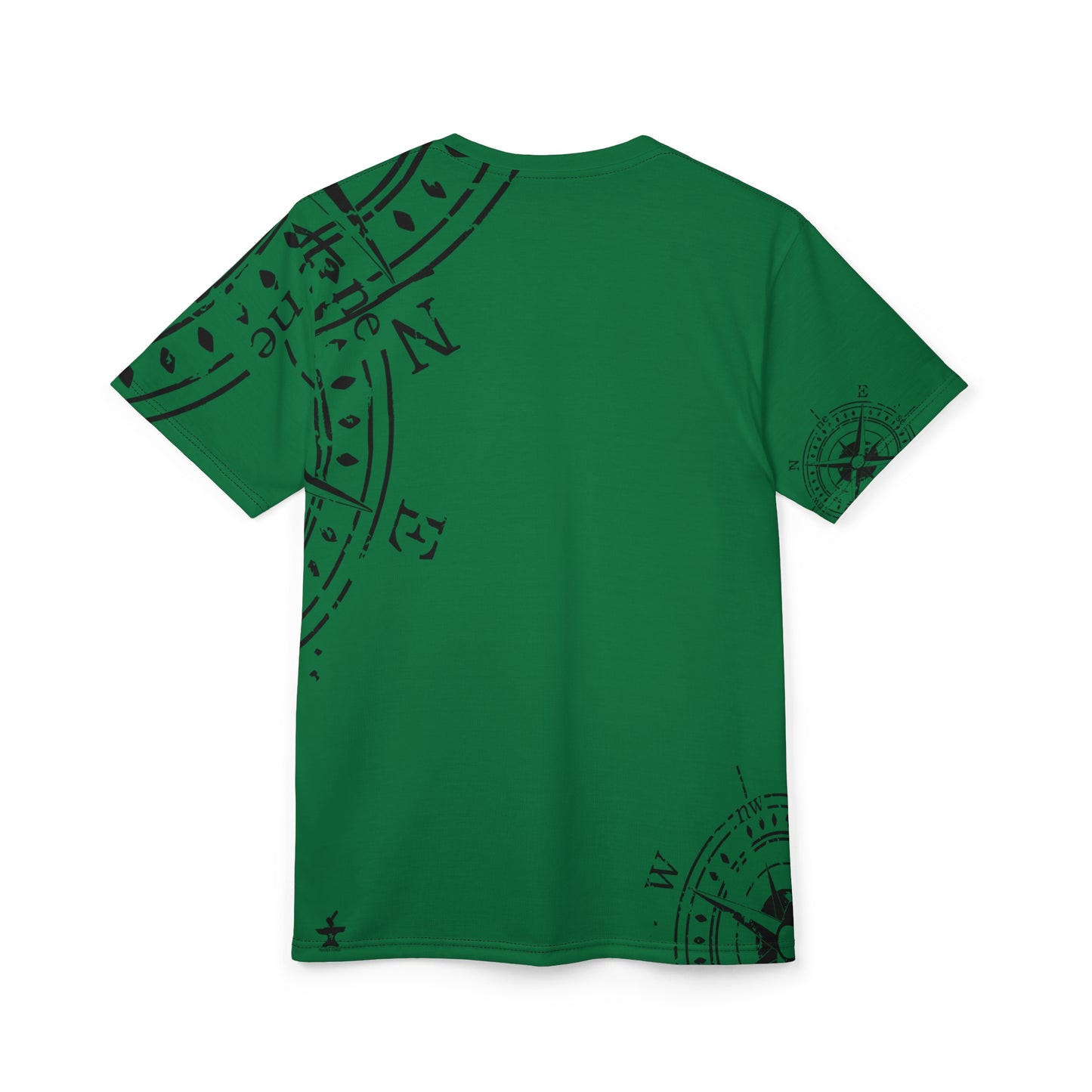 TF - Compass Abstract - Dark Green - Unisex Cut & Sew Tee (AOP)