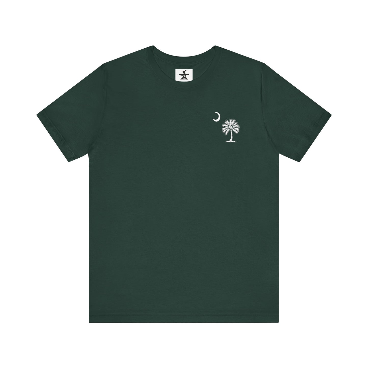 Palmetto Tree and Crescent - Front and Back Print - Unisex Jersey Short Sleeve Tee