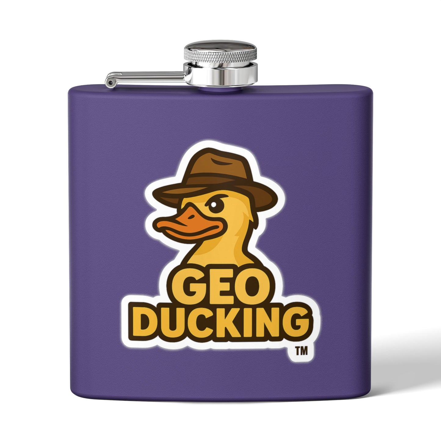 CDO - GeoDucking Flask - Palmetto and Crescent in an Oval - Stainless Steel Flask | Perfect Gift for Groomsmen, Travel, Weddings, Outdoor Adventures, Tailgating