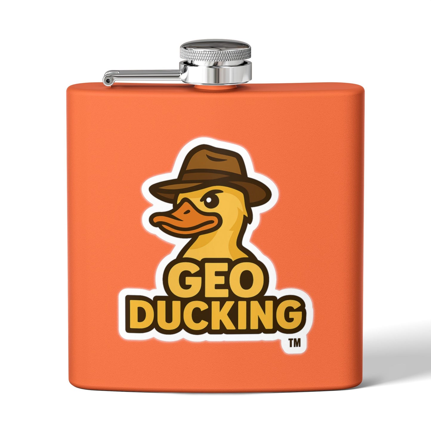 CDO - GeoDucking Flask - Palmetto and Crescent in an Oval - Stainless Steel Flask | Perfect Gift for Groomsmen, Travel, Weddings, Outdoor Adventures, Tailgating