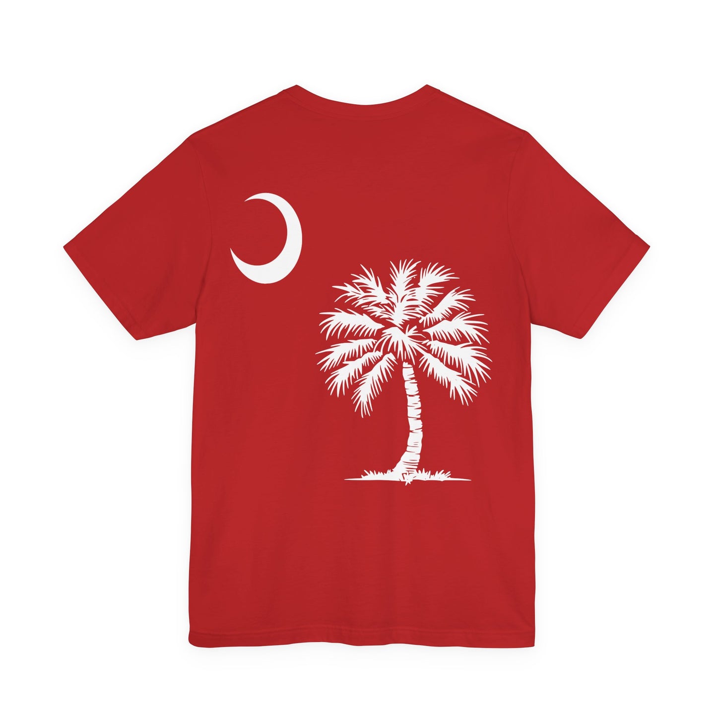Palmetto Tree and Crescent - Front and Back Print - Unisex Jersey Short Sleeve Tee
