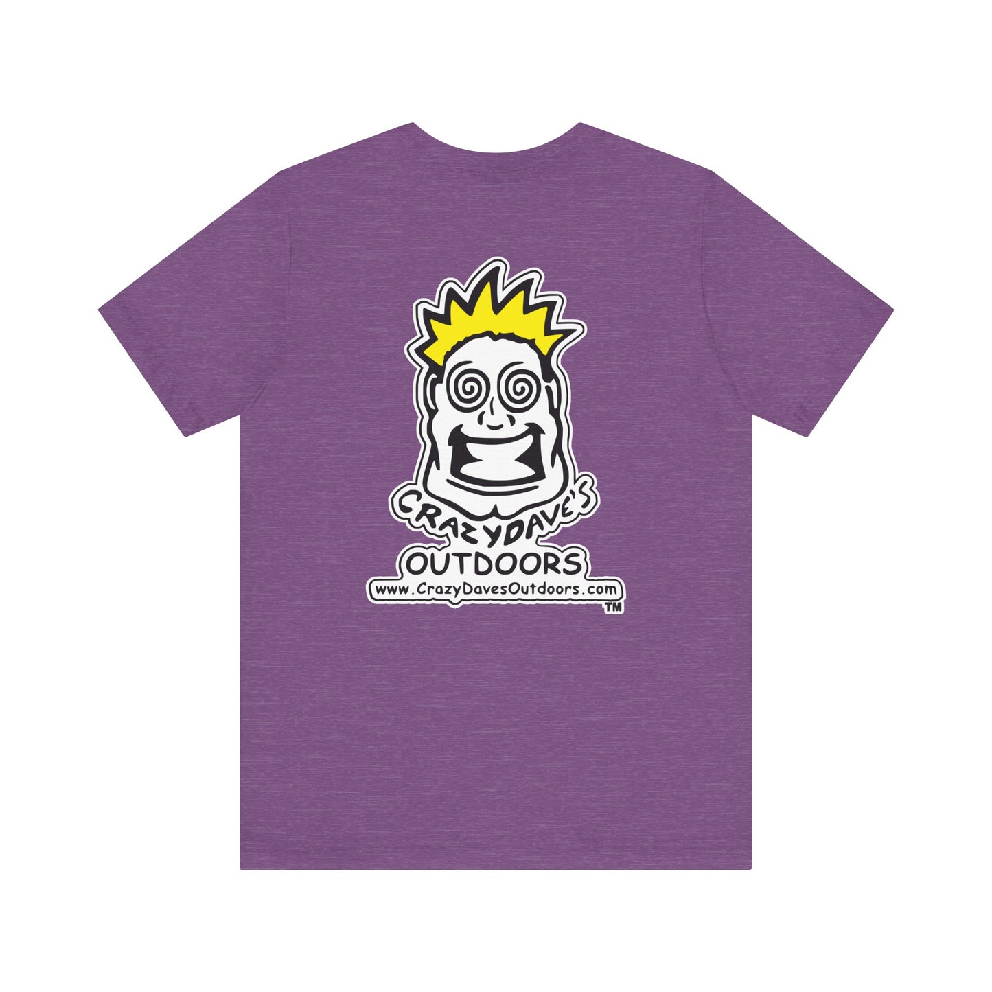 Crazy Daves Outdoors Logo Front and Back- Tee - Front- Unisex Jersey Short Sleeve Tee