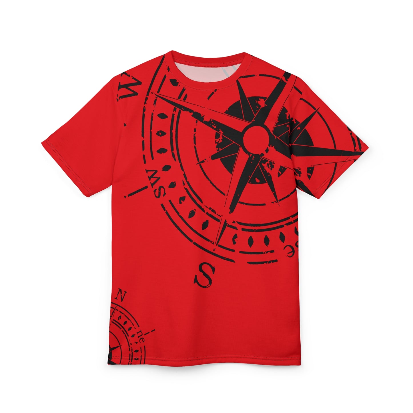 TF - Compass Abstract - Red - Unisex Cut & Sew Tee (AOP)