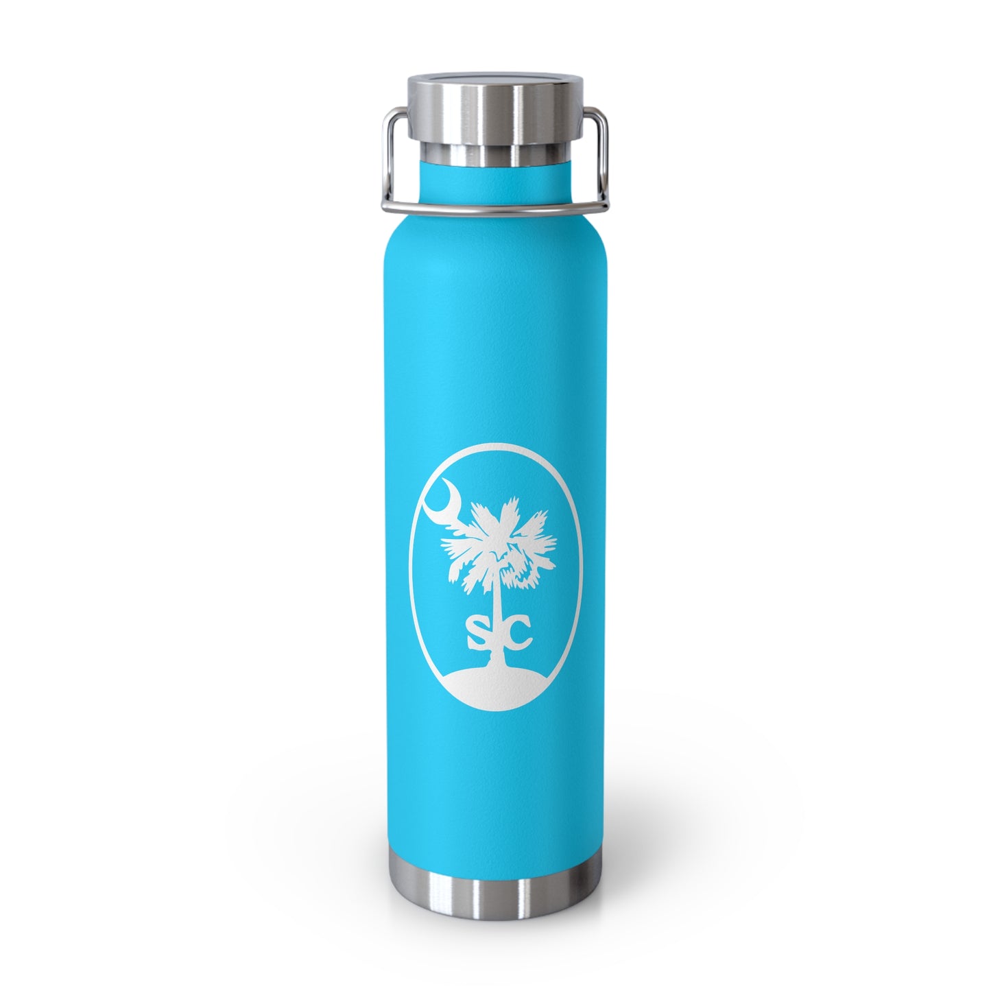 Palmetto and Crescent in an Oval - Stylish Insulated Water Bottle, 22oz, Copper Vacuum Flask, Outdoor Hydration Gift, Eco-Friendly Travel Mug, SC Palmetto State Design