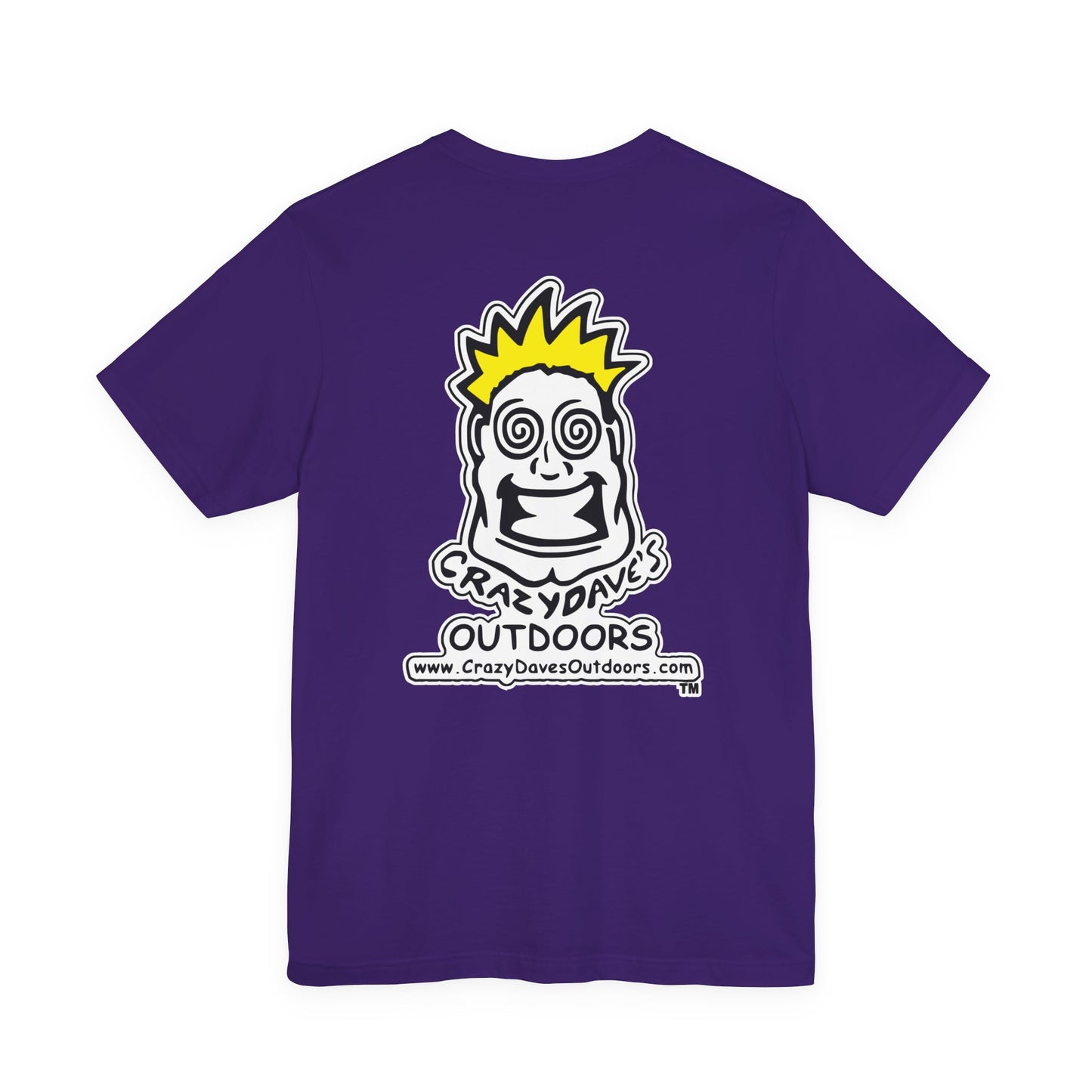 Crazy Daves Outdoors Logo Front and Back- Tee - Front- Unisex Jersey Short Sleeve Tee