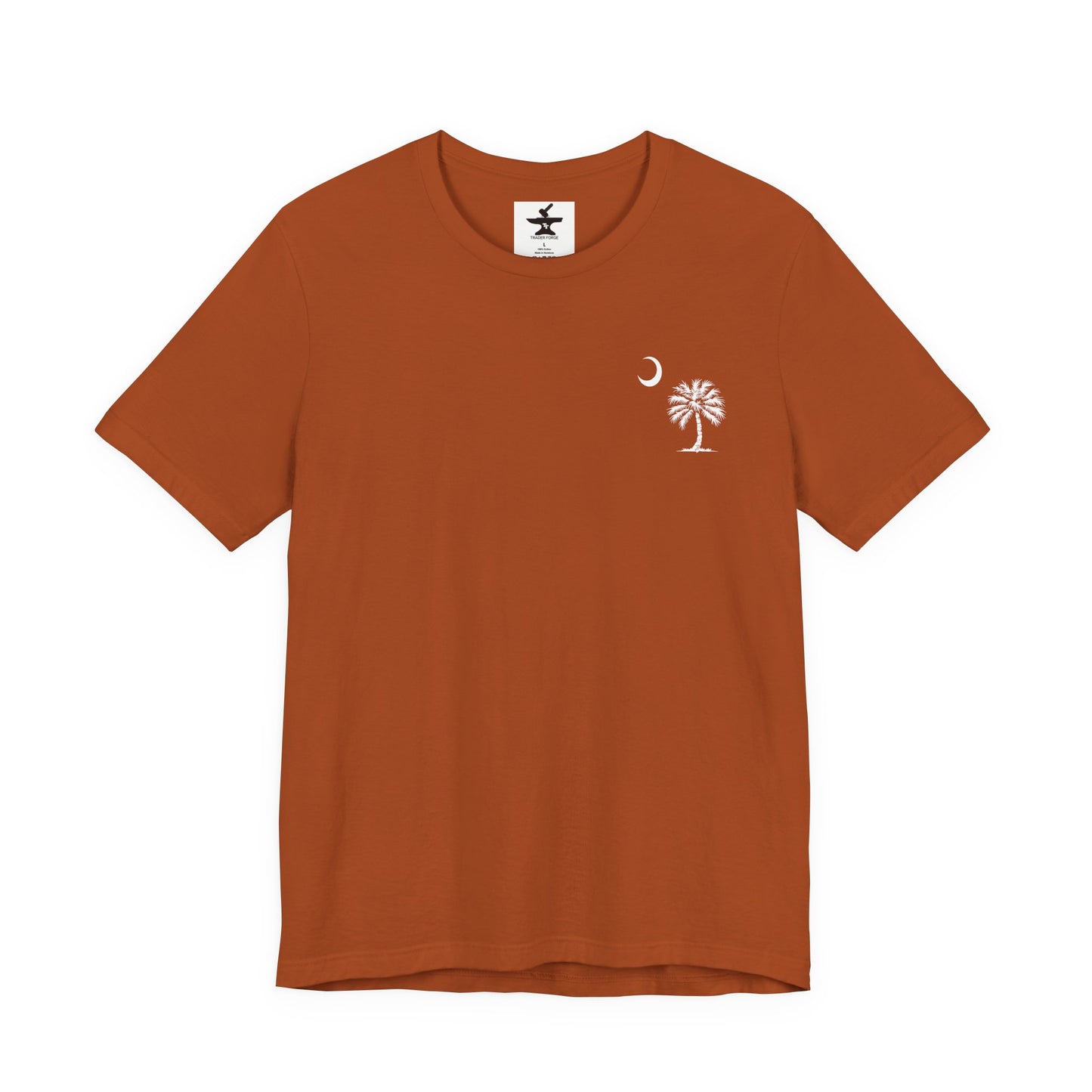 Palmetto Tree and Crescent - Front and Back Print - Unisex Jersey Short Sleeve Tee