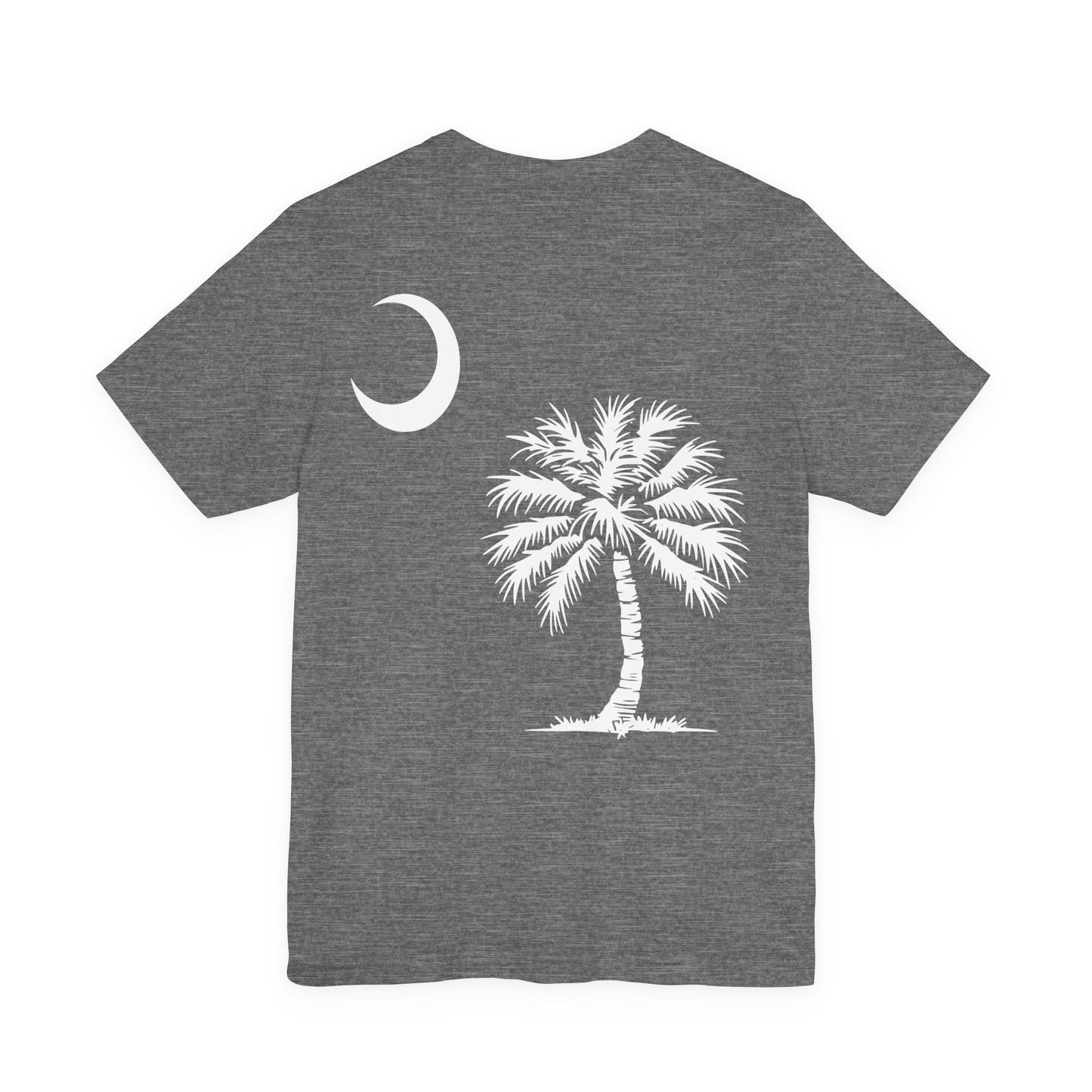 Palmetto Tree and Crescent - Front and Back Print - Unisex Jersey Short Sleeve Tee