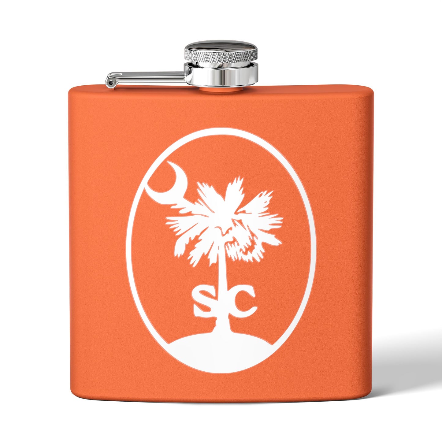 CDO - Palmetto and Crescent in an Oval - Stainless Steel Flask | Perfect Gift for Groomsmen, Travel, Weddings, Outdoor Adventures, Tailgating