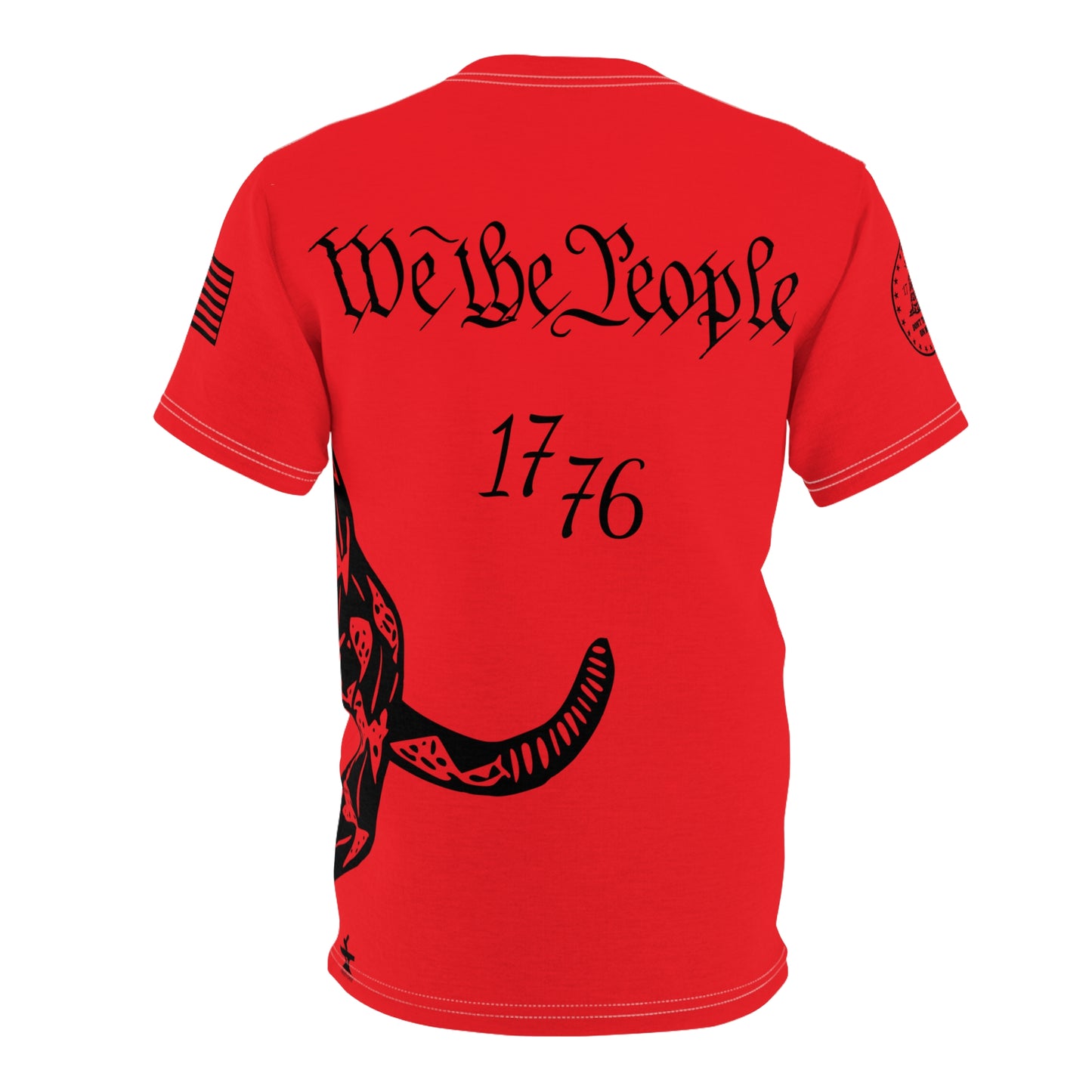 TF - We The People -Dont Tread On Me Abstract Tee - Red-Unisex Cut & Sew Tee (AOP)