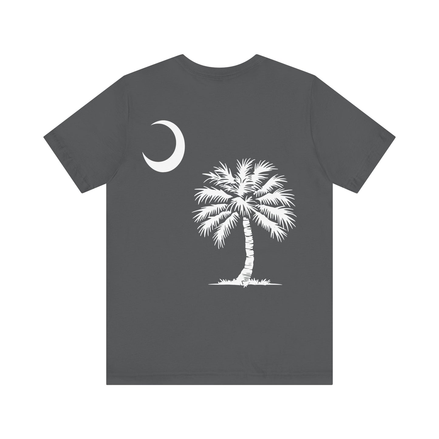 Palmetto Tree and Crescent - Front and Back Print - Unisex Jersey Short Sleeve Tee
