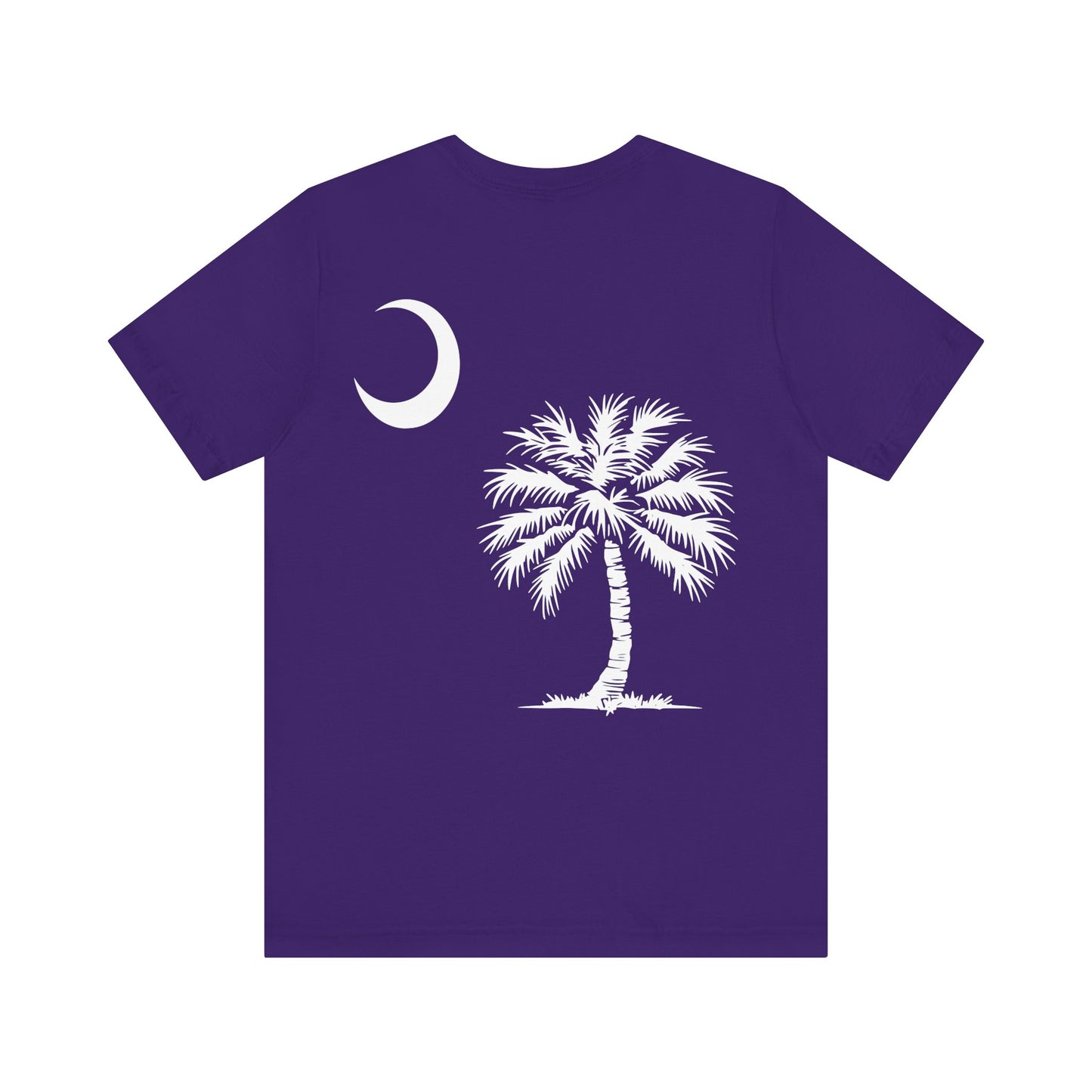 Palmetto Tree and Crescent - Front and Back Print - Unisex Jersey Short Sleeve Tee