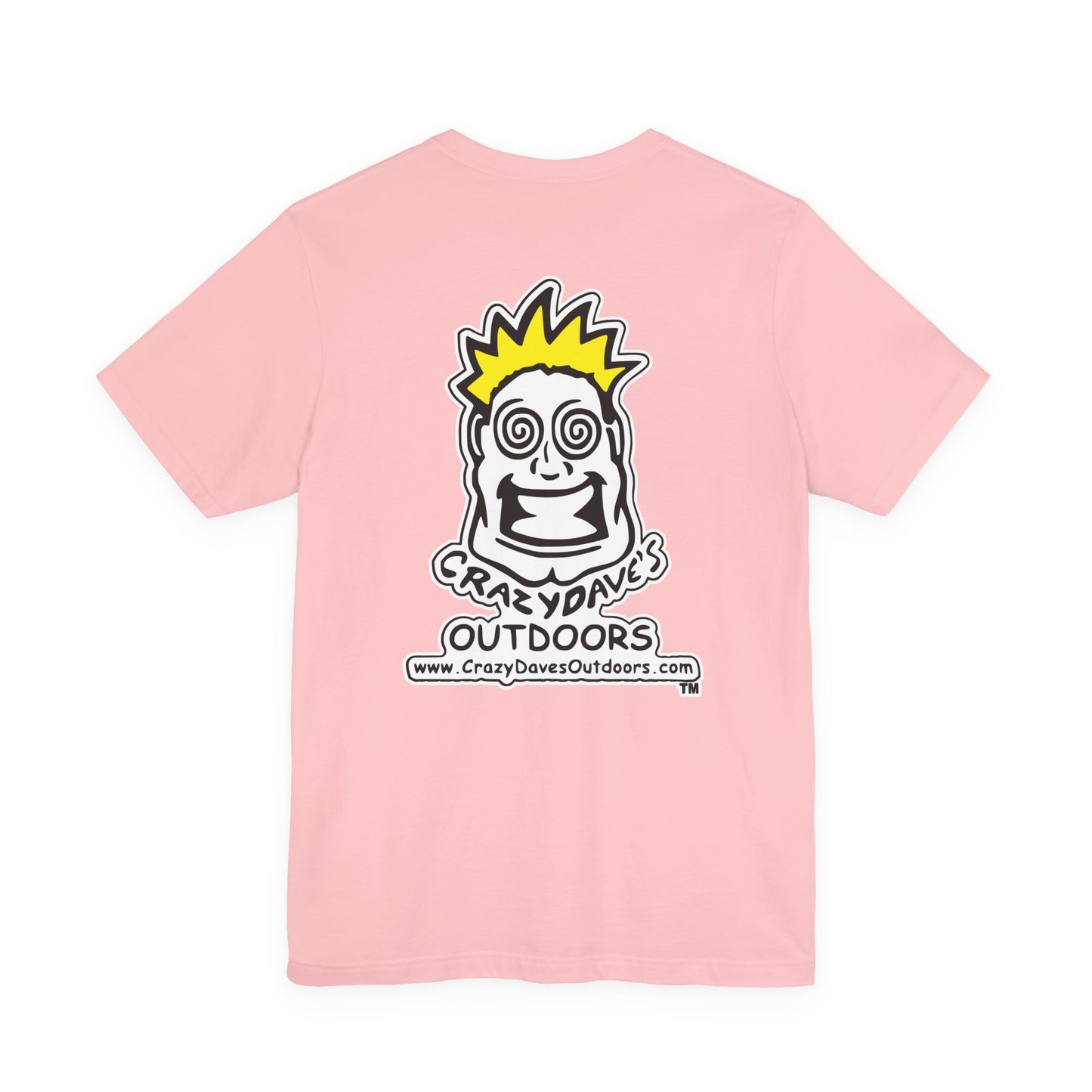 Crazy Daves Outdoors Logo Front and Back- Tee - Front- Unisex Jersey Short Sleeve Tee